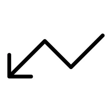 Trend down, crisis, fall Vector Icon, Lineal style icon イラスト素材