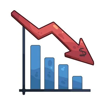 Trend down illustration Stock Illustration
