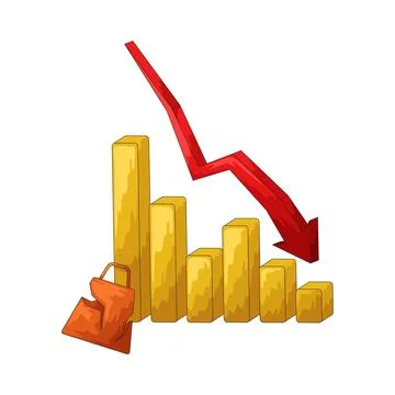 Trend down illustration Stock Illustration