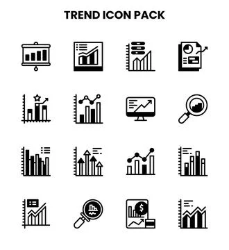 Trend DuoTone Design Icons Pack Stock Illustration