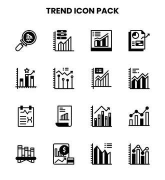 Trend DuoTone UI Icons Pack Illustrazione stock