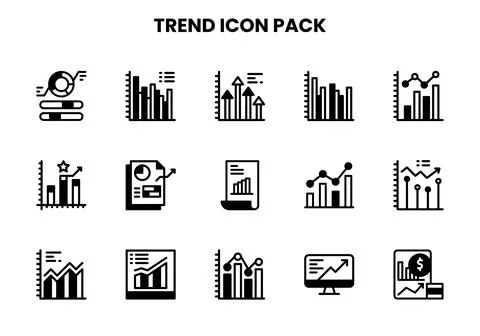 Trend DuoTone Vector Icons Pack Stock Illustration