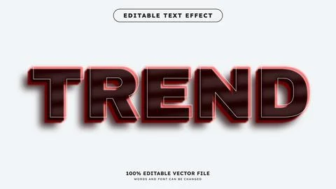Trend editable text effect transparent glass texture style Stock Illustration