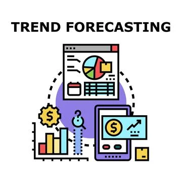 Trend forecasting business analysis planning concept Stock Illustration