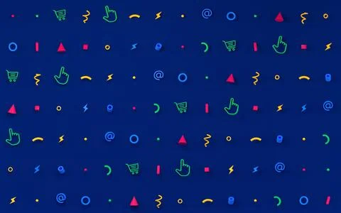 Trend geometry pattern on web icon. 3d illustration. Stock Illustration