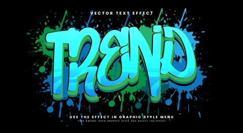 Trend graffiti Style 3d editable text effect 스톡 일러스트