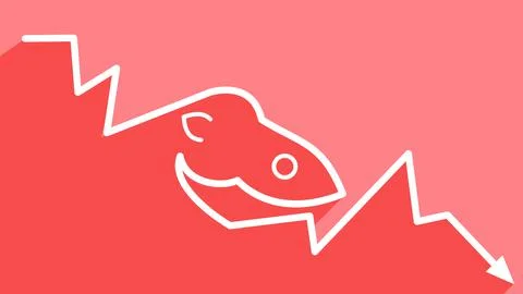 The trend graph goes down as fast as a rocket. The trend is a fast downtrend Illustrazione stock