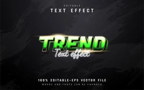 Trend green gradient text effect Stock Illustration
