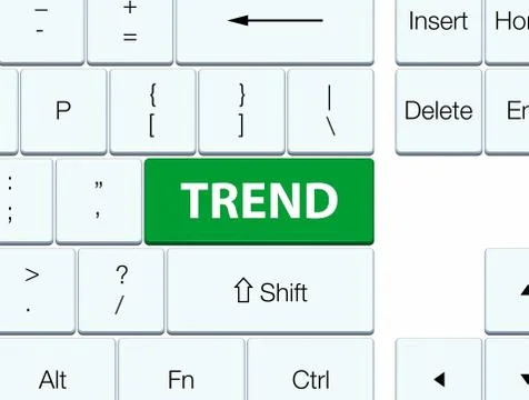 Trend green keyboard button Stock Illustration