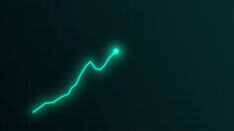 Trend Green line graph going Up 2d animation background Stock Footage 336157733