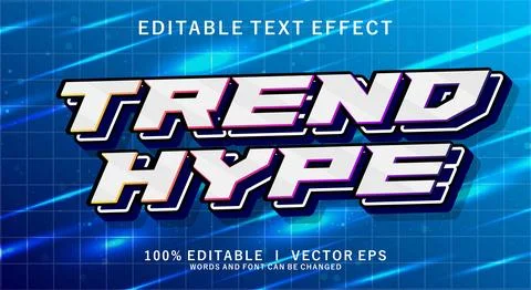 Trend hype vector text effect with modern style design Stock Illustration