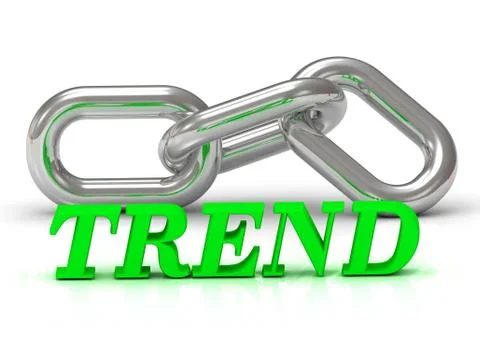 TREND- inscription of color letters and Silver chain of the section on white Stock Illustration