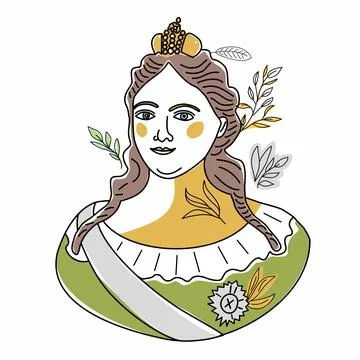 Trend line Illustration of Anna Ioannovna Romanova, niece of Peter the Great and Stock Illustration