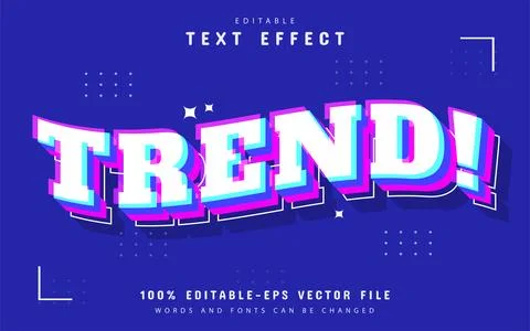 Trend modern 3d style text effect editable Illustrazione stock