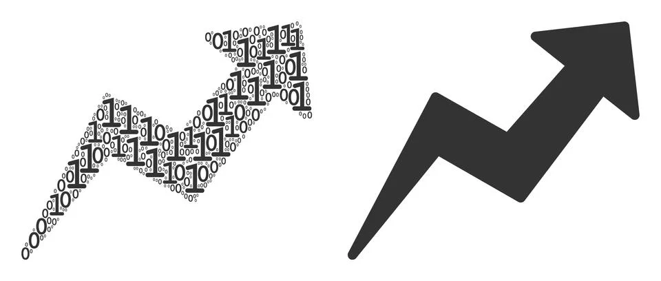 Trend Mosaic of Binary Digits Illustrazione stock