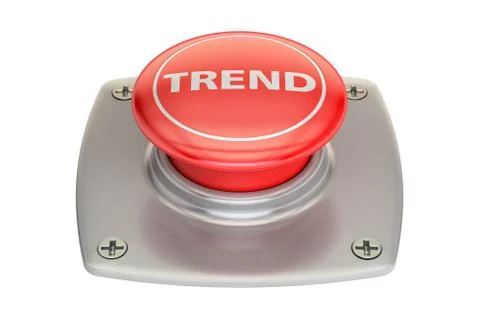 Trend red button, 3D rendering Stock Illustration