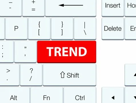 Trend red keyboard button Illustrazione stock