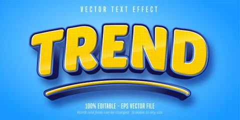 Trend text, cartoon style editable text effect Stock Illustration