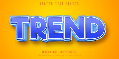 Trend text, cartoon style editable text effect Stock Illustration