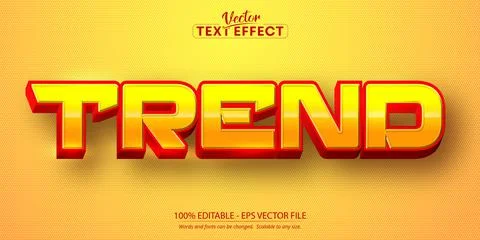 Trend text, cartoon style editable text effect Stock Illustration