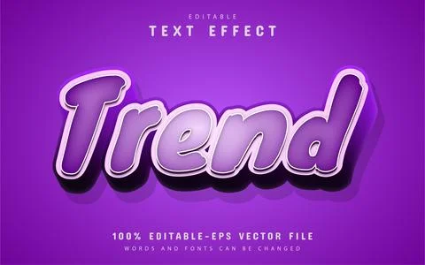 Trend text, purple 3d text effect Stock Illustration