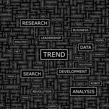 TREND TREND. Seamless pattern. Word cloud illustration. Copyright: xZoonar... Stock Photos