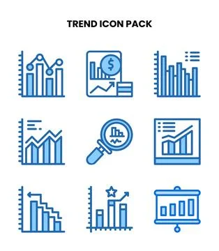 Trend Two Colour Design Icons Pack Illustrazione stock