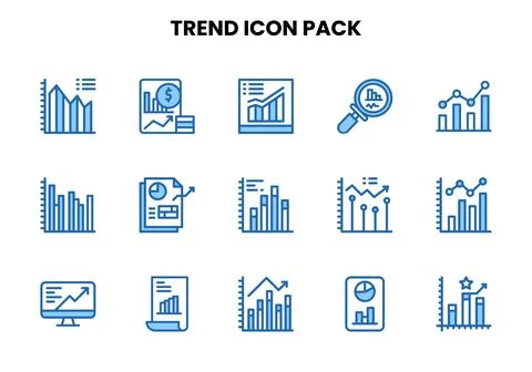 Trend Two Colour Design Icons Pack Illustrazione stock