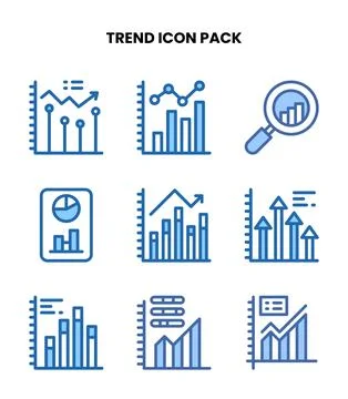 Trend Two Colour Scalable Icons Pack Stock Illustration