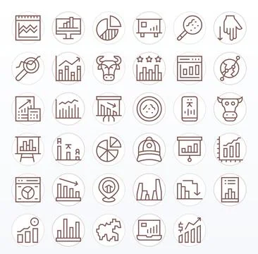 Trend Ultimate Vector Package with 35 256x256 Regular Line Detail Enhanced .. Stock Illustration