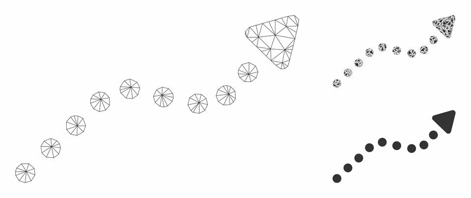 Trend Vector Mesh 2D Model and Triangle Mosaic Icon Stock Illustration