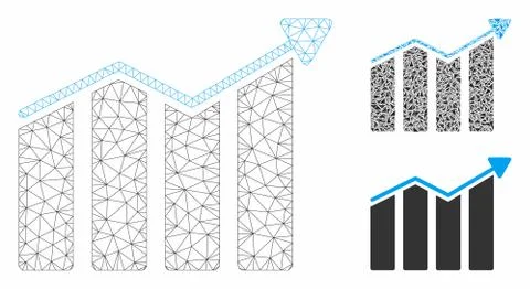 Trend Vector Mesh 2D Model and Triangle Mosaic Icon Stock Illustration