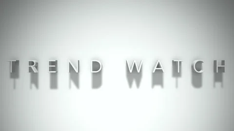 Trend watch 3D title animation with shadows on a white background 스톡 동영상 297382674