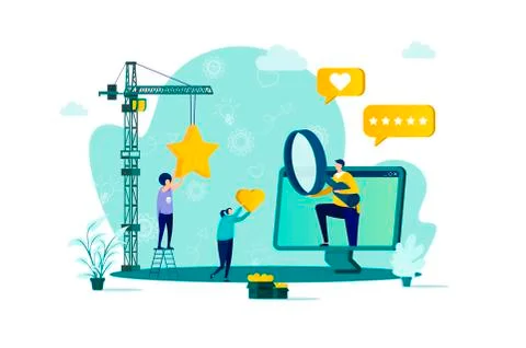 Trend watcher concept in flat style. Stock Illustration