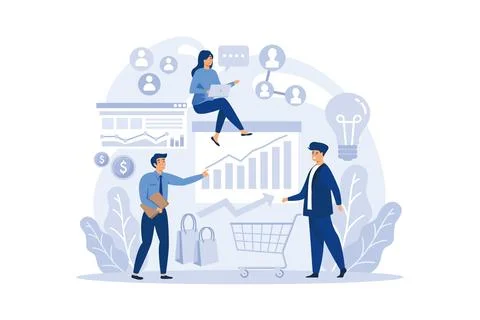 Trend watcher concept. Specialist in tracking the emergence of new business.. Stock Illustration