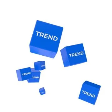 TREND word on colored cubes, creative business concept Stock Illustration