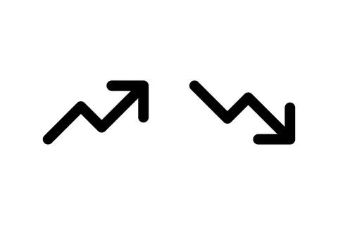 Trending up and down. Vector icon design. Stock Illustration