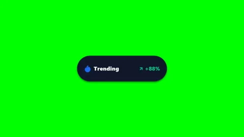 Trending badge bottom right Green Screen Lower Third Stock Footage 345222753