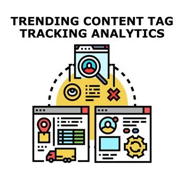 Trending content tag tracking analytics vector concept イラスト素材
