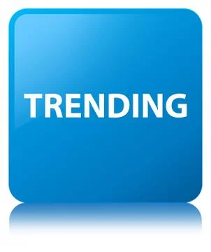 Trending cyan blue square button Stock Illustration