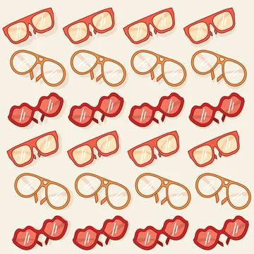 Trending eyeglasses seamless pattern background Vector Stock Illustration