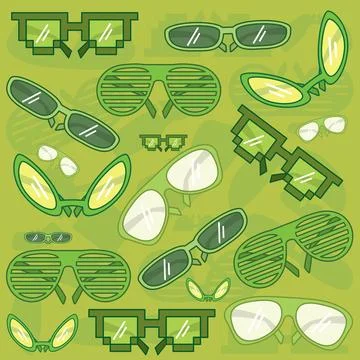 Trending eyeglasses seamless pattern background Vector Illustrazione stock