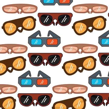 Trending eyeglasses seamless pattern background Vector Stock Illustration
