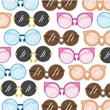 Trending eyeglasses seamless pattern background Vector Stock Illustration
