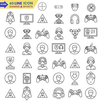 Trending gaming vector icon in line style. Sports and gaming line icon set 스톡 일러스트