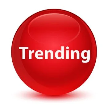 Trending glassy red round button Stock Illustration