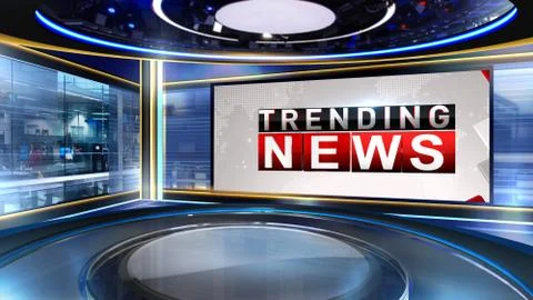 Trending news Virtual studio Illustrazione stock