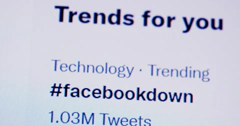 Trending now on Twitter hashtag facebookdown 스톡 동영상 162497362