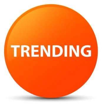 Trending orange round button Stock Illustration