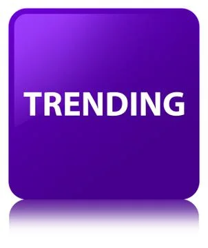 Trending purple square button Illustrazione stock